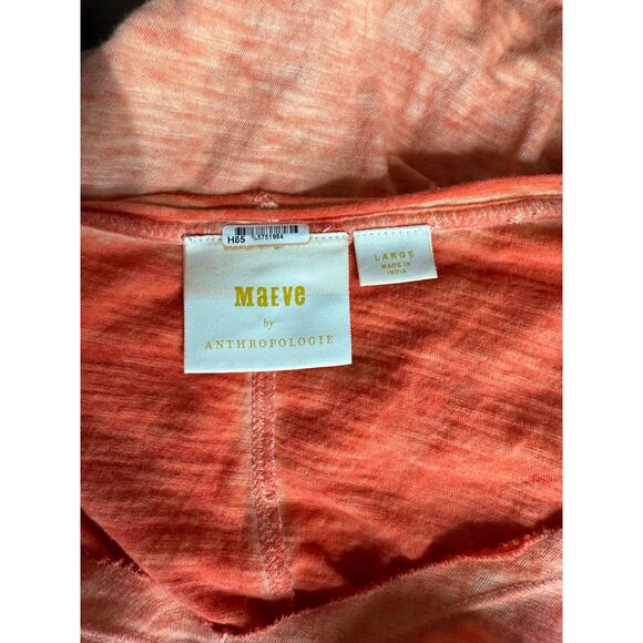 Anthropologie Maeve Arista Washed Top Orange V-Neck Size Large - Picture 6 of 7